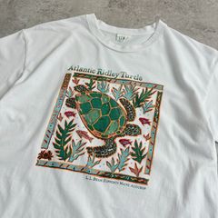 90s L.L.Bean Atlantic Ridley Turtle Printed T-shirt エルエルビーン ウミガメ アニマル TEE Tシャツ