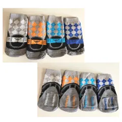 ベビー キッズ 靴下 滑り止め付 グレー 4セット