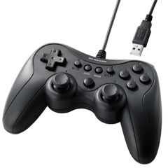 【迅速発送】エレコム ゲームパッド 有線 Xinput PS系配置 連射 スティックモード切替 軽量 ブラック JC-GP20SBK