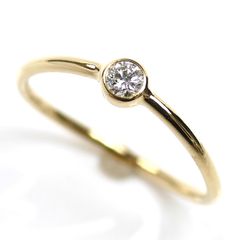 TIFFANY&Co. ティファニー K18YG イエローゴールド ウェーブ シングルロウ ダイヤ リング・指輪 60016988 7号 0.8g レディース 中古 美品