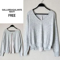 A0597【美品♪】GALLARDAGALANTE バックシャンシフォンニット FREE SIZE 長袖　ニット　セーター B181