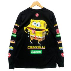 SUPREME シュプリーム × Sponge Bob 25SS Castelli Racing L/S Tee スポンジボブ ロング Tシャツ ブラック サイズM 正規品 / 50854