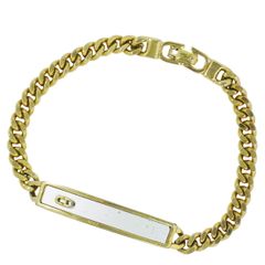 本物 クリスチャン ディオール Christian Dior CDロゴ プレート ブレスレット GP ゴールド メッキ シルバー金具 アクセサリー ジュエリー 中古 【フォロー割】