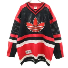 adidas アディダス 80s 日本製 デサント製 ヴィンテージ トレフォイルロゴ 長袖 メッシュ ピステ L-O ブラック デサント メンズ 古着