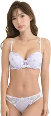 Smile lala(スマイル ララ) レディース ブラ ブラジャー ショーツ 下着 上 セット 女性 カップ 取り外し( パープル,  A75)のサムネイル