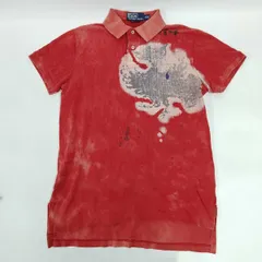 ポロ ラルフローレン Polo by RalphLauren 半袖 ポロシャツ CUSTOM FIT ダメージ加工 M レッド KK-RL-LM-0419 メンズ トップス