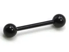 ボディピアス ストレートバーベル バーベル(ブラック)(14G)(内径10mm・ボール3mm)