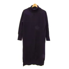 ニジュウサンク ニットワンピース トップス 長袖 ロング丈 タートルネック 大きいサイズ レディース 44サイズ ブラック 23区 【中古】