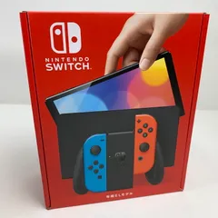 【中古美品】 未使用 Nintendo Switch 任天堂 スイッチ (有機ELモデル)  Joy-Con(L) ネオンブルー (R) ネオンレッド 本体 【034-250407-nm-06-fuz】