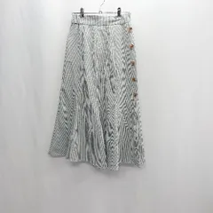 ◇ one after another NICE CLAUP チェック柄 ロング丈 フレア スカート サイズF グレー レディース E  【1407020007177】