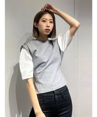 美品　エモダ　レイヤードパフトップ　フリーサイズ
