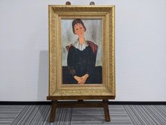 絵画 油絵 座る女性 プリハード “世界の名画” スタンド付き 美術品 芸術