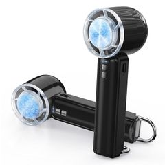 即納：ハンディファン 冷却プレート付き 一秒冷却 手持ち 最大12H連続稼働可能 携帯扇風機 五段階風量調節 パワフルな風 低騒音 軽量 コンパクト ミニ Type-C充電式 一台三役 手持ち 卓上 吊り下げ 熱中症対策 通勤通学 オフィス アウトドア 旅 1