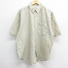 XL/古着 ビューグルボーイ 半袖 シャツ メンズ 00s ボタンダウン ベージュ他 カーキ 24jun20 中古 トップス