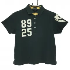 【美品】パーリーゲイツ 半袖ポロシャツ ダークグリーン×白 襟裏バイカラー コットン100％ レディース 0(S) ゴルフウェア PEARLY GATES