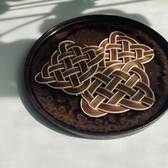 四角編みのコースター(Sable) ３個セット