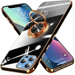 iPhone 14 Pro Max 用ケース リング付き メッキ加工 クリア TPU 耐衝撃 驚くほどの手触り 車載ホルダー対応 軽量 薄型