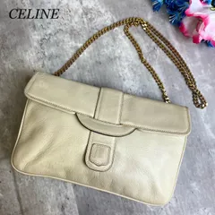【良品】 CELINE セリーヌ ショルダーバッグ トートバッグ フラップ マカダム柄 ロゴ型押し肩掛け レザー レディース ホワイト 白色