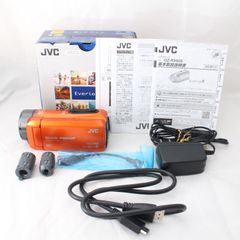 185★美品★JVC ビデオカメラ Everio R 防水5m 防塵仕様 Wi-Fi対応 内蔵メモリー64GB オレンジ GZ-RX600-D