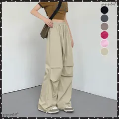 カーゴパンツ ストレートパンツ 定番韓国レディース ゆったり ワイドパンツ 着やせ ウエストゴム ボトムス 体型カバー お洒落着回し 低身長 サマーパンツ 薄手ロングパンツ カジュアルズボン 韓国ファッション