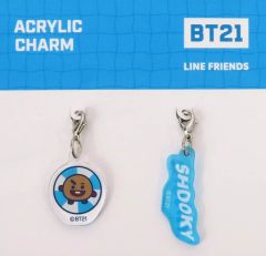 [중고] 키홀더 SHOOKY(슈가) 아크릴 매력 세트(2개들이) [BT21 카페 2019 WORLD]