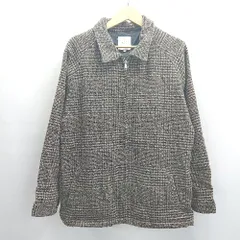 ◇ ⊇ EMMA CLOTHES エマ クローズ 総柄 ジップアップ 長袖 ジャケット サイズL ブラウン ブラック メンズ E  【1503310006278】