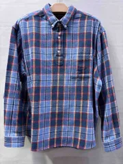 s24t-0708y【中古】【未使用】Supreme SUPREME Pullover Plaid Flannel Shirt 　シュプリーム　プルオーバー　プレイド　フランネル　ネルシャツ　チェック　シャツ　ブラウン　ブルー　23SS　メンズのサムネイル