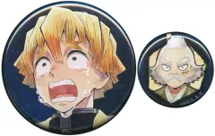 【中古】バッジ・ピンズ 我妻善逸＆桑島慈悟郎 我妻善逸の初任務 描き下ろし缶バッジ2個セット 「鬼滅の刃 キャラクター絵巻カフェ in ufotable Cafe」