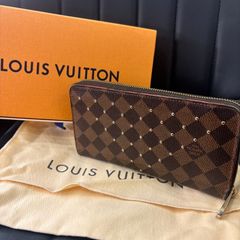 ΩNA3663 大人気！ LOUIS VUITTON  ルイヴィトン ダミエ スタッズ ジッピー ウォレット長財布 N60122 保存袋 箱 付き