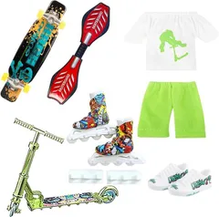 レタヤ 指スケ 指スケボー フィンガーボード ミニスケボー グッズ 服 シューズ スクーター インラインスケート(グリーン,  スタンダード)