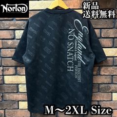 【Norton/ノートン】フェイクスウェードTシャツ 刺繍 ロゴ エンボス加工 半袖 日本限定 バイク バイカー ツーリング アメカジ ユニセックス 252N1037 セットアップ可能 ブラック Black 新品 未使用 送料無料