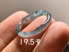 L13-79 高氷種 竹節 リング 氷青花 19.5号 グアテマラ産 A貨 本翡翠 くりぬき