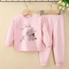 ☆ ピンク×ウサギ ☆ 130cm ☆ パジャマ キッズ lypj11107 パジャマ キッズ 長袖 上下セット ロングパンツ パンツ ズボン 長ズボン ルームウェア 部屋着 寝巻き 寝間着 子供パジャマ セットアップ 上下 セット 子供服 子ども服 こども服