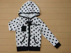 ★5 新品 未使用 シスタージェニィ シスタージェニー sister jenni 110cm アウトレット 子供服 女の子 長袖 ジップアップ パーカー 黒 水玉 春 秋 トップス ガールズ 女児 キッズ 【中古】 ユーズド 古着 子ども服