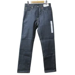 ユニクロ UNIQLO JEANS 24SS タグ付き セルビッジレギュラーフィット デニム パンツ ジーンズ ストレート 赤耳 30 76cm M相当 紺 ネイビー ■GY31 X