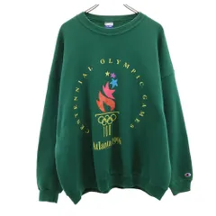 チャンピオン 90s USA製 オールド オリンピック 長袖 トレーナー XXL グリーン系 Champion スウェット 裏起毛 ビッグサイズ メンズ 古着 【240120】
