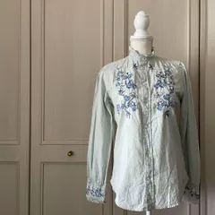 @ ポロ ラルフローレン polo RalphLauren 刺繍 花柄　ブラウス シャツ トップス　長袖　可愛い　お呼ばれ　デート　オフィスカジュアル　食事会