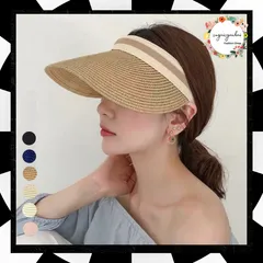 サンバイザー レディース 麦わら帽子 つば広 ナチュラルブリム ハット UV対策 アウトドア おしゃれ 大人可愛い 日焼け防止帽子 春秋夏 紫外線対策 帽子 サマーぼうし カチューシャ型 98FEIWEI-001