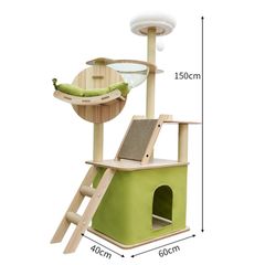 petstar 木製キャットハウス ダブルハウス キャットタワー 猫ベッド petstar 木製キャットハウス ダブルハウス キャットタワー 猫ベッド