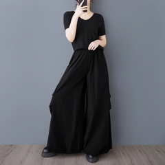 モード系  個性的なデザイン  ゆったり  ワイド  春と夏のデザイン  プリーツ  ドロース  トリングパンツ  カジュアルパンツ  ハイウエスト スリムストレート  ワイドレッグパンツ  パンツスカート