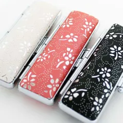 印鑑ケース はんこケース 銀花 ケース 朱肉付き 10.5mm ～ 12mm 全6色 おしゃれ 印鑑収納 ハンコケース 印鑑 ケース プレゼントやギフトに！ 10.5ミリ 12ミリ 実印 銀行印 認印 個人ハンコ