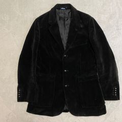 【Polo by Ralph Lauren】テーラードジャケット　コーデュロイ　ブラック　ハンティングジャケット　くるみボタン　チンストラップ　スペアボタン付き　状態良好　重厚感　高級感　ポロバイラルフローレン