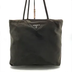 良品 PRADA プラダ 三角ロゴ プレート テスート ナイロン ハンド トート バッグ ブラウン レディース k3657