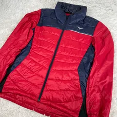 MIZUNO  ミズノ  中綿ジャケット　M　ゴルフジャケット 赤/紺 ブレスサーモ キルティング　軽量　ダウンジャケット　ブルゾン