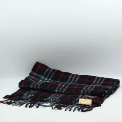 新品同様 バーバリー ネイビー チェック マフラー メンズ/レディース STU