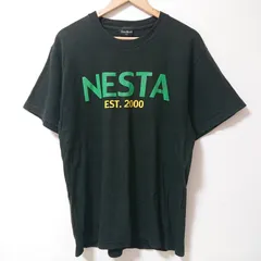 (^w^)b Nesta Brand ネスタブランド 半袖 Tシャツ ブランドロゴ ロゴプリント カジュアル アメカジ ストリート スポーツ アウトドア 普段着 タウンユース ラフ ブラック メンズ サイズＬ