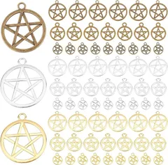 PH PandaHall 星 チャーム 108個セット 五芒星 ペンダント 3色 3サイズ スター( 混合色)