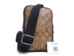 ■新品■未使用■ COACH コーチ C0912 シグネチャー PVC×レザー クロスボディ ショルダーバッグ ポシェット ブラウン系 BJ1076
