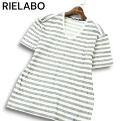 RIELABO リエラボ ニコルクラブ フォーメン 春夏★ ボーダー 半袖 Vネック Tシャツ カットソー Sz.48 メンズ