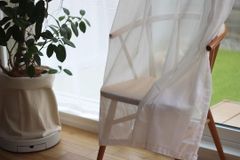 北欧・ナチュラルのホワイトミラーレースカーテン　幅約150cm×270cm 新品